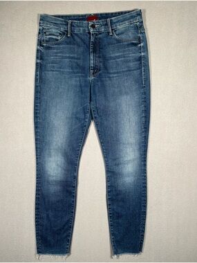 Mother High Waisted Looker Ankle Fray Pants Women’s Size 30 Blue Night Clubbing